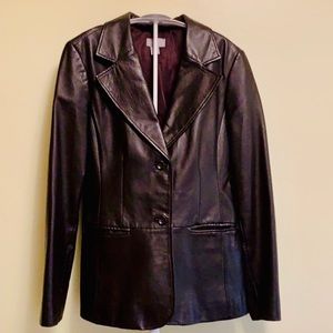 Vintage dark brown leather jacket